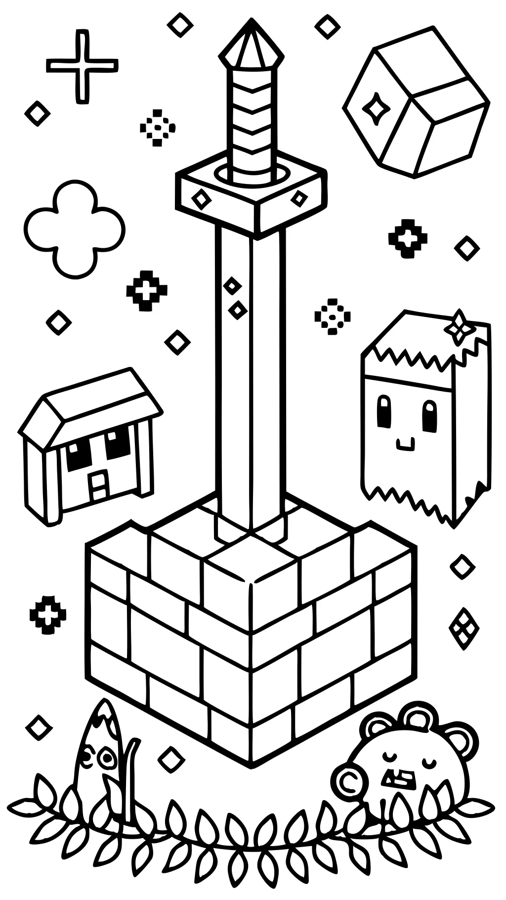 coloriages d’épée minecraft